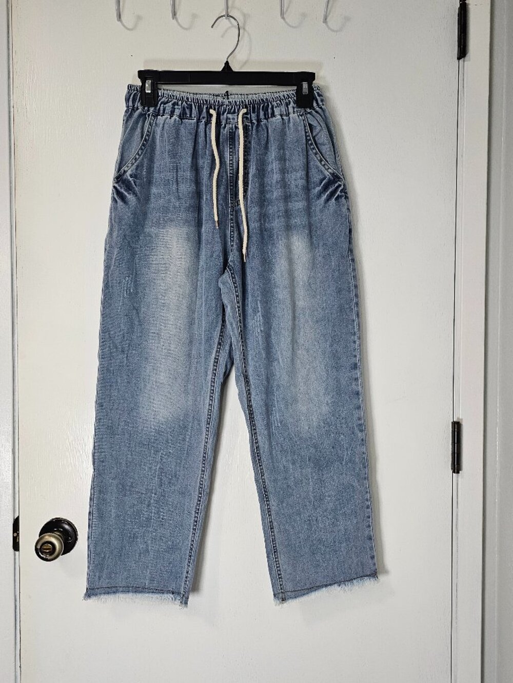Amazon FTCaynz Waistband Baggy Women's Lightweight Denim Pants - Size Small NEW - Picture 2 of 6